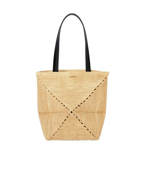 Puzzle Fold Tote in raffia