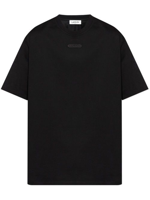 Appliqué-logo cotton T-shirt - Black