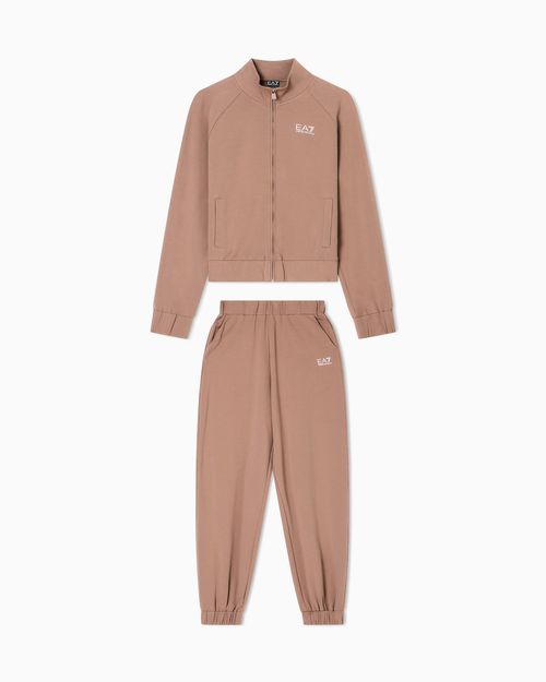 Stretch cotton-blend tracksuit with logo
