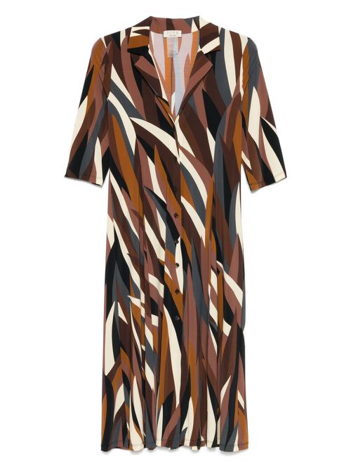 Abstract-print dress - Brown