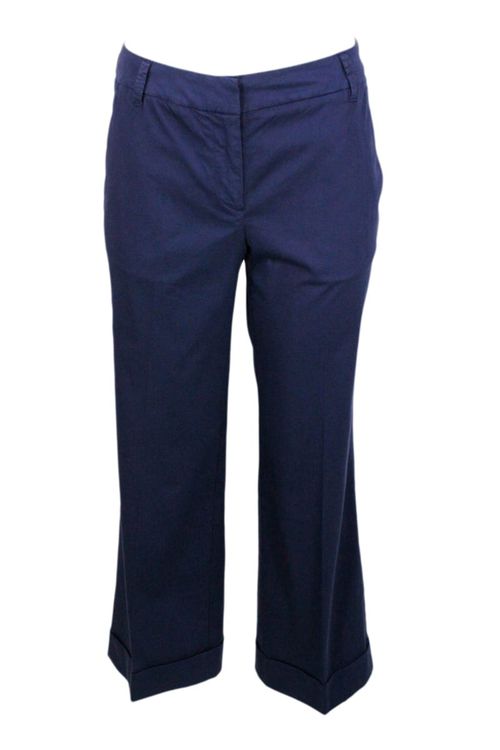 Luxury Edition Selena Cropped Trousers In Soft Stretch Cotton With Chinos America Pockets With Zip Closure And Small Logo Above The Back Pocket
