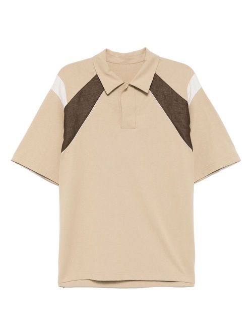 Panelled polo shirt - Brown