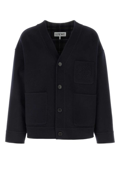 Wool Blend Cardigan — Navy