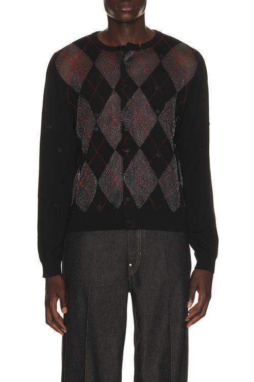 Spencer Badu Black Knit Cardigan in Black - Black. L also in M, XL/1X