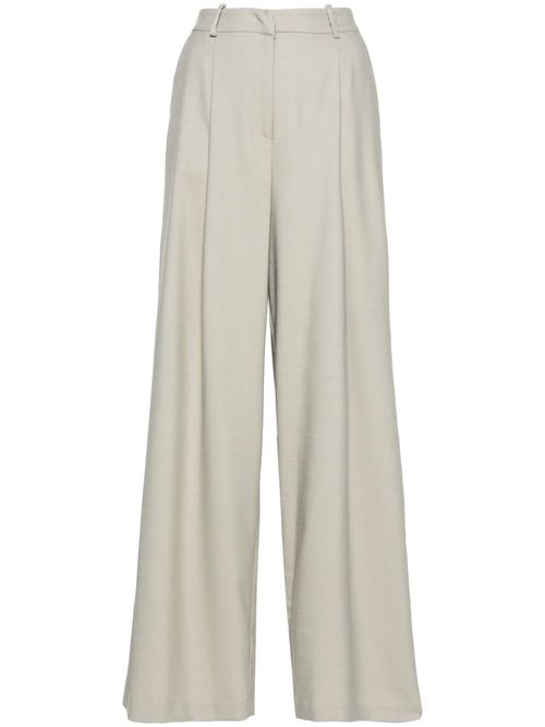 High-waist palazzo trousers - Green