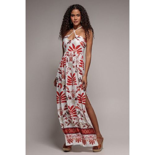 Goddiva Printed Tie Back Maxi - Crea