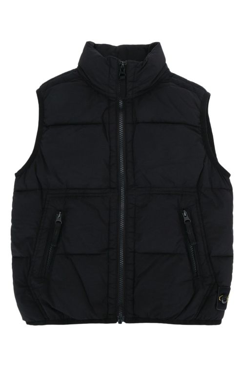Quilted Down Vest — Black