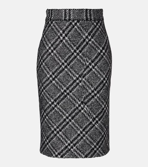Checked wool-blend miniskirt