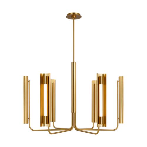 Visual Comfort Studio Carson 6-Light Chandelier in Burnished Brass by Kelly Wearstler