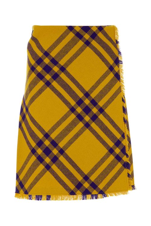 Tartan Wool Skirt — Yellow