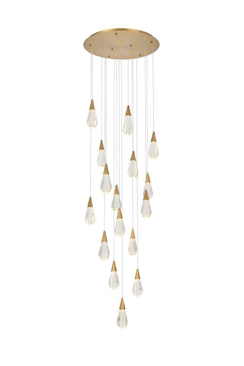 Satin Gold LED Pendant from the Amora Collection