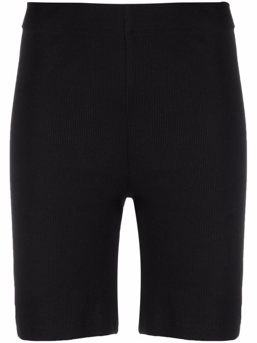 Logo-embroidered cycling shorts - Black