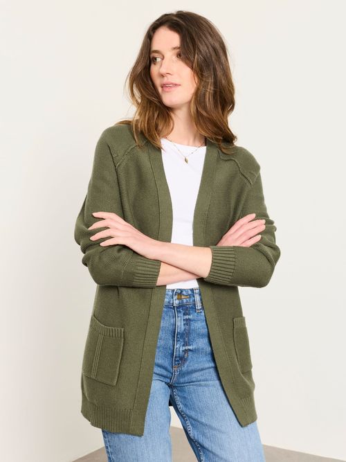 FatFace Bronwyn Olive Green Edge to Edge Longline Cardigan