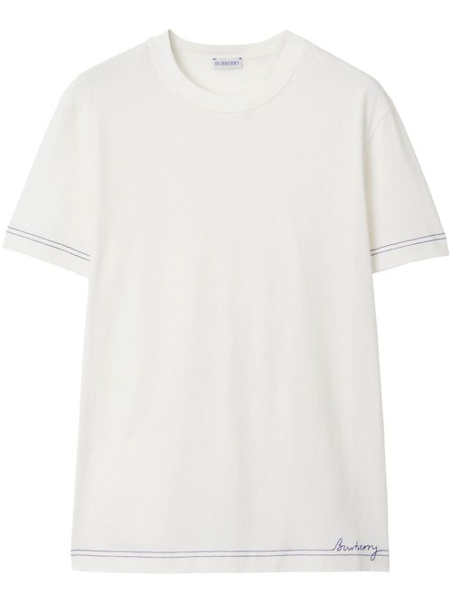 Logo-embroidered organic cotton T-shirt - White