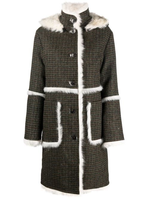 Shearling wool coat - Black