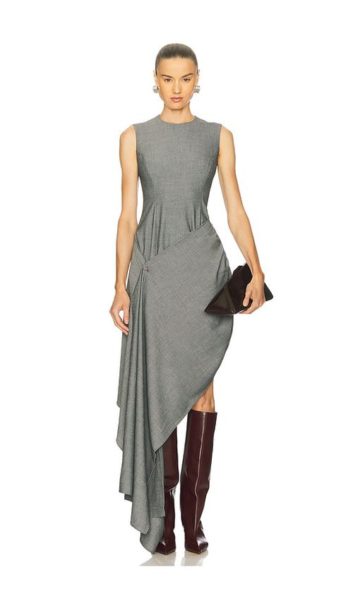 Beaufille Sash Dress in Grey Melange - Grey. 8 also in