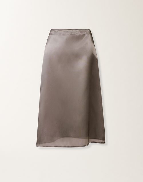 Midi skirt in water-reflective organza, shadow