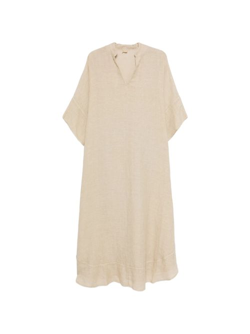 Linen V-Neck Kaftan with Side Slits