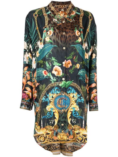 Graphic-print tunic shirt - Multicolour