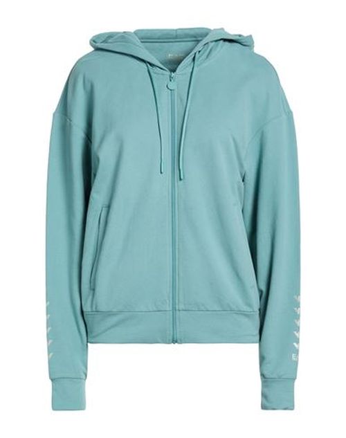 Woman Sweatshirt Sage green Size L Cotton, Elastane