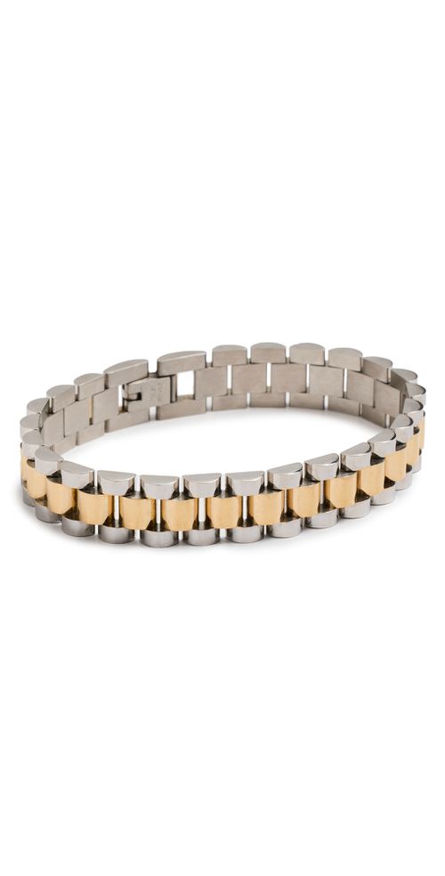 Two-Toned Timepiece Bracelet Gold/Silver One Size
