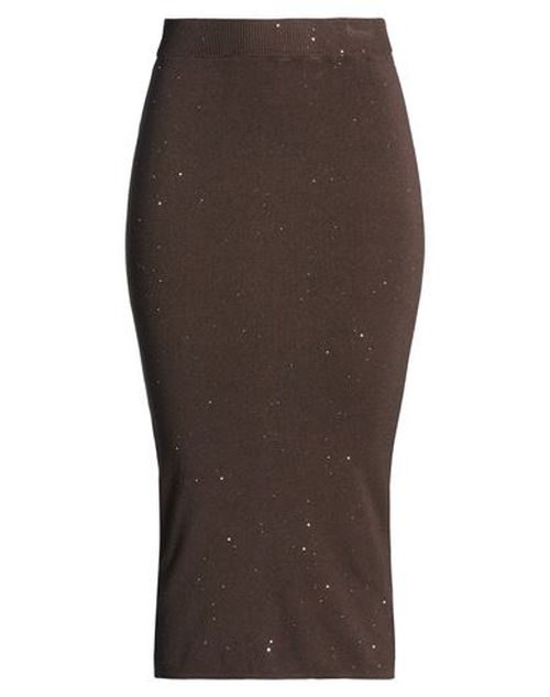 Woman Midi skirt Chocolate brown Size ONESIZE Viscose, Polybutylene, Polyamide, Polyester