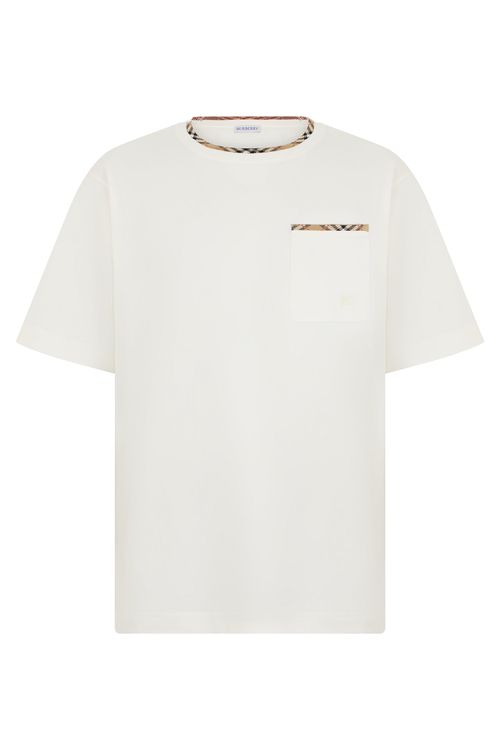 Men's Short-Sleeve Minimal Graphic T-Shirt with Contrasting Crew Neck