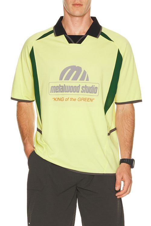 Metalwood Studio King Of The Greens Jersey Polo in Flash - Yellow. L also in S, M, XL/1X