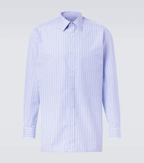 Checked cotton poplin shirt