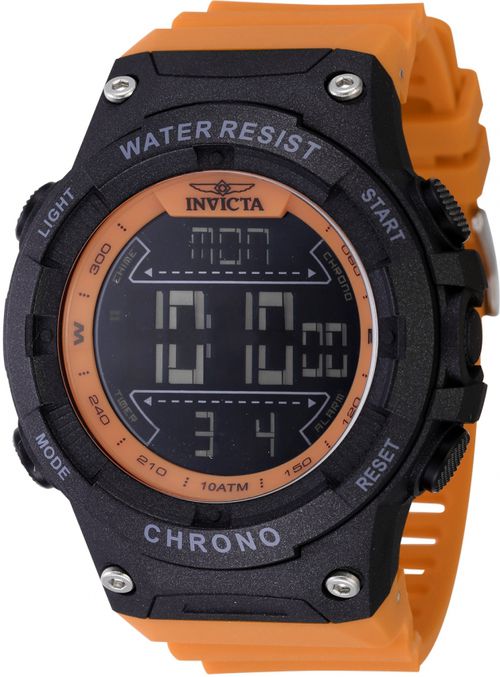 Racing Alarm Chronograph GMT Quartz Digital Black Dial Mens Watch 48050