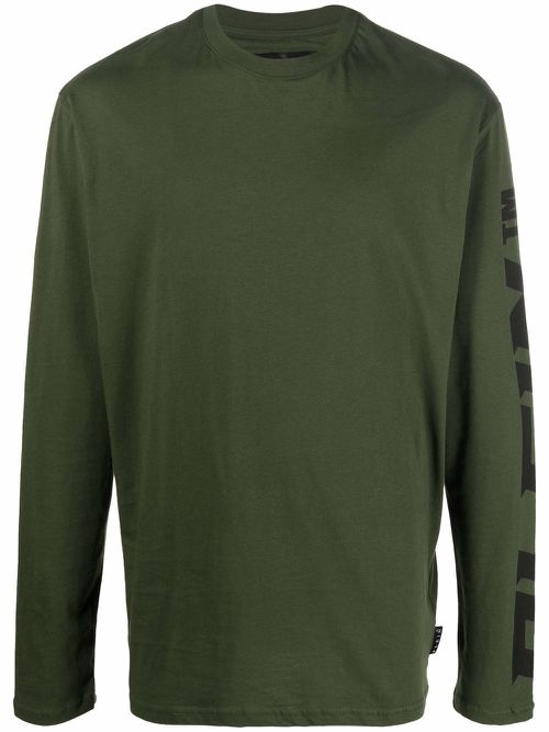 Logo-print long-sleeved T-shirt - Green