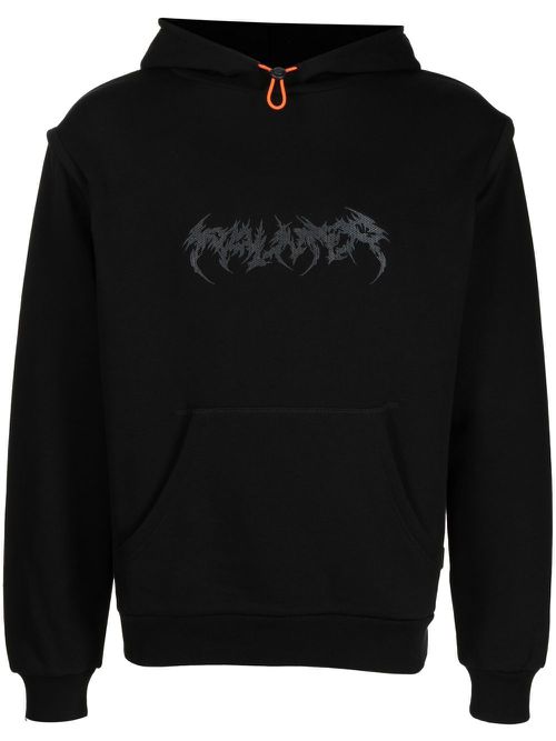 Logo-print organic cotton hoodie - Black
