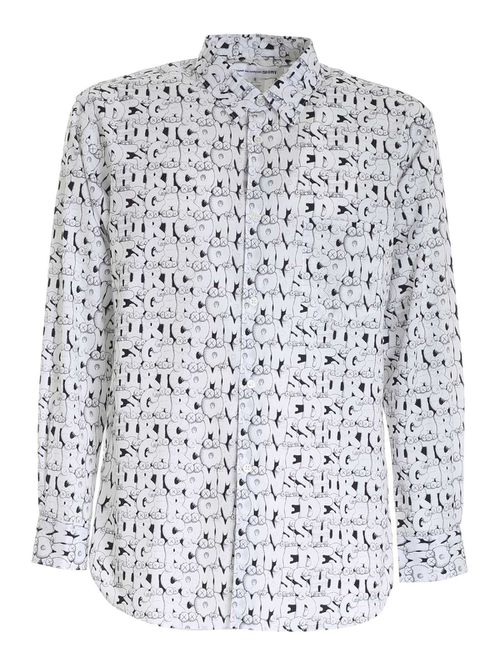 X Kaws Print E shirt in white