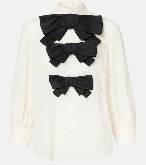 Mossi bow-detail cotton top