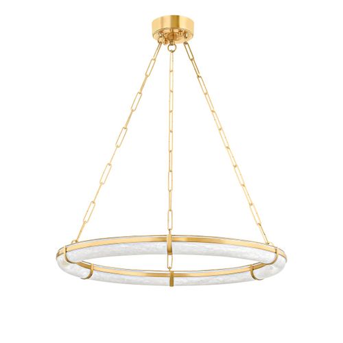 Aged Brass LED Chandelier from the Sennett Collection