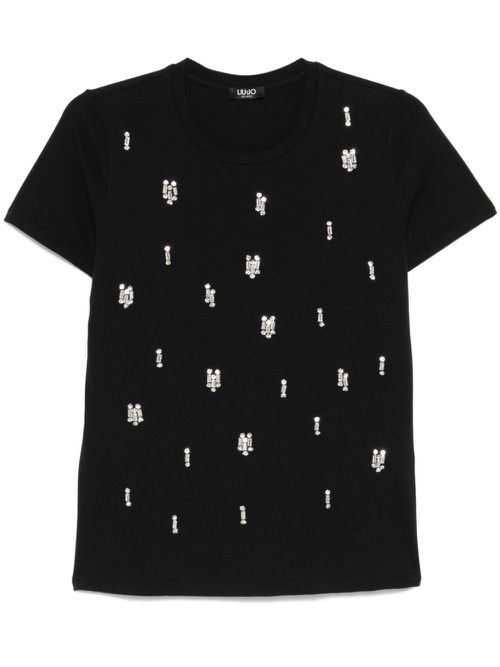 Crystal-embellished T-shirt - Black