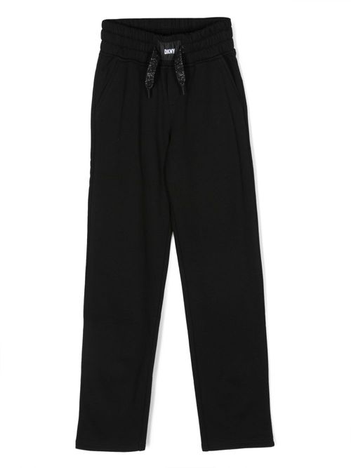 Logo-patch drawstring track pants - Black