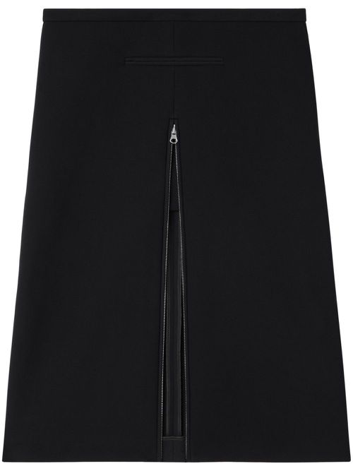 Heritage crepe-texture midi skirt - Black