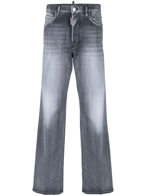 High-rise straight-leg jeans - Black