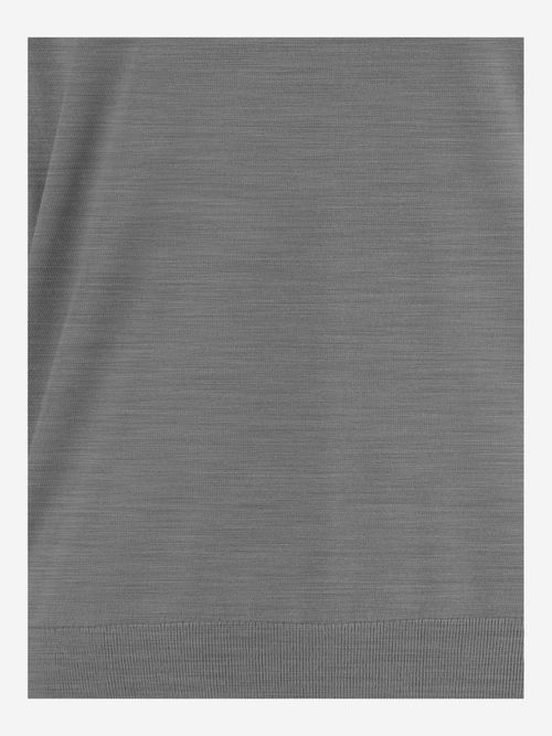 Merino Wool V-Neck Sweater — Gray