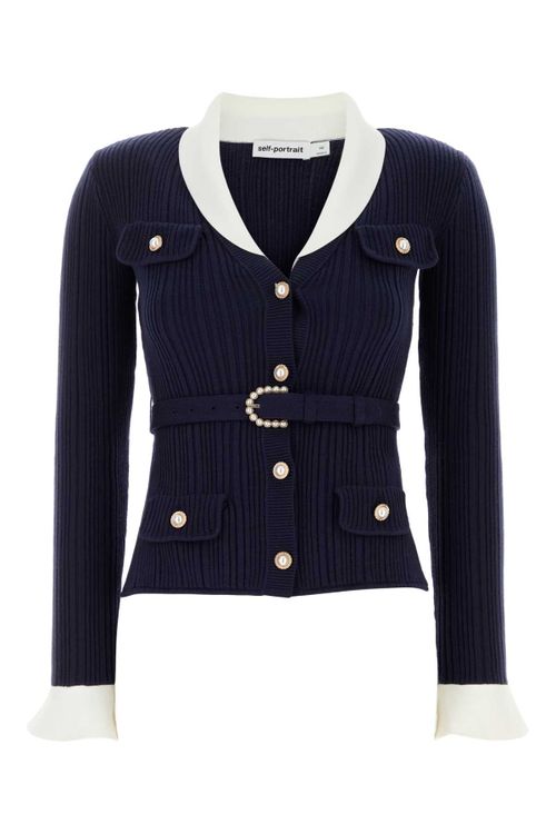 Ribbed Cardigan — Navy