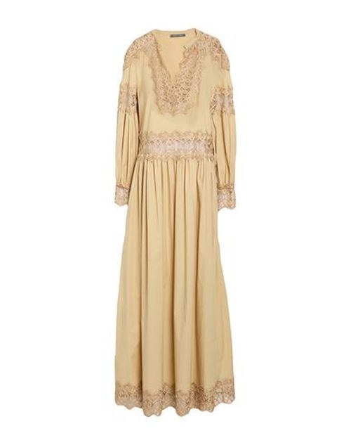 Woman Maxi dress Sand Size 0 Cotton, Elastane, Polyester