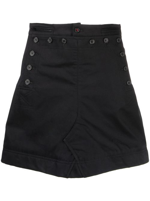 Cotton gabardine bodice top - Black