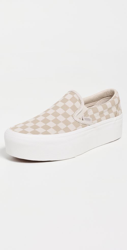 Classic Slip-On Stackform Sneakers Check Mushroom/Marshmallow W