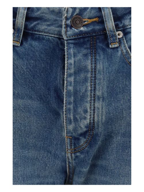 Straight-Leg Cotton Jeans — Blue