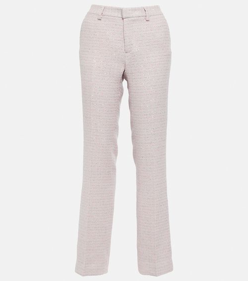 Sequined mid-rise straight pants