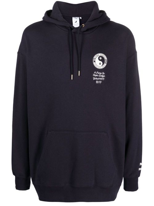 X Staple East West Ivy cotton hoodie - Blue