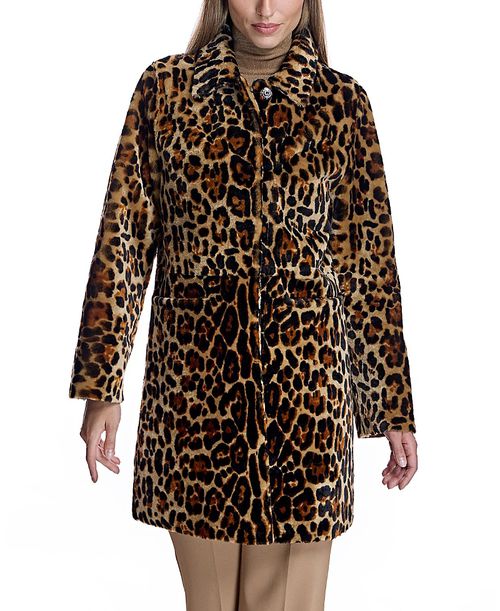 Animal Print Shearling Coat