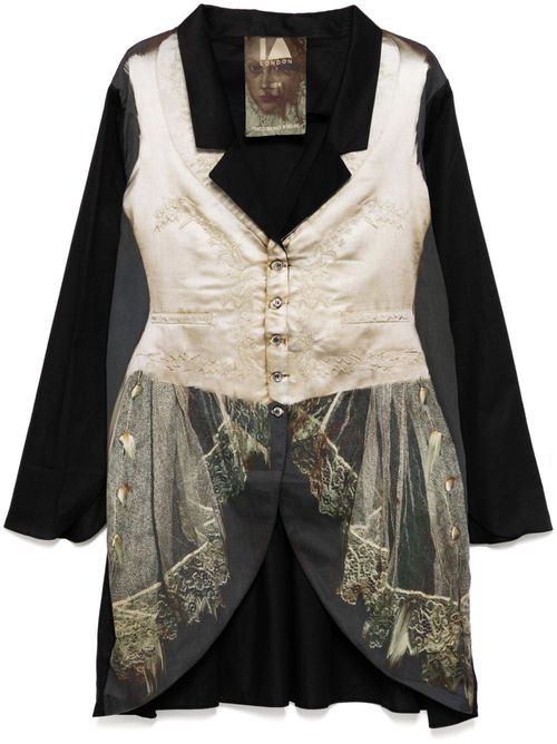 Printed blazer - Black