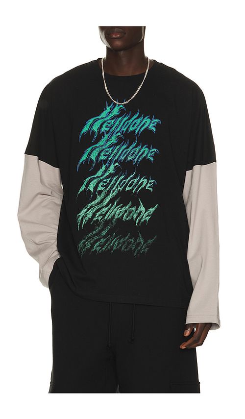 WE11DONE Crayon Multi Logo Long-Sleeved T-Shirt in Black - Black. L also in S, M, XL/1X